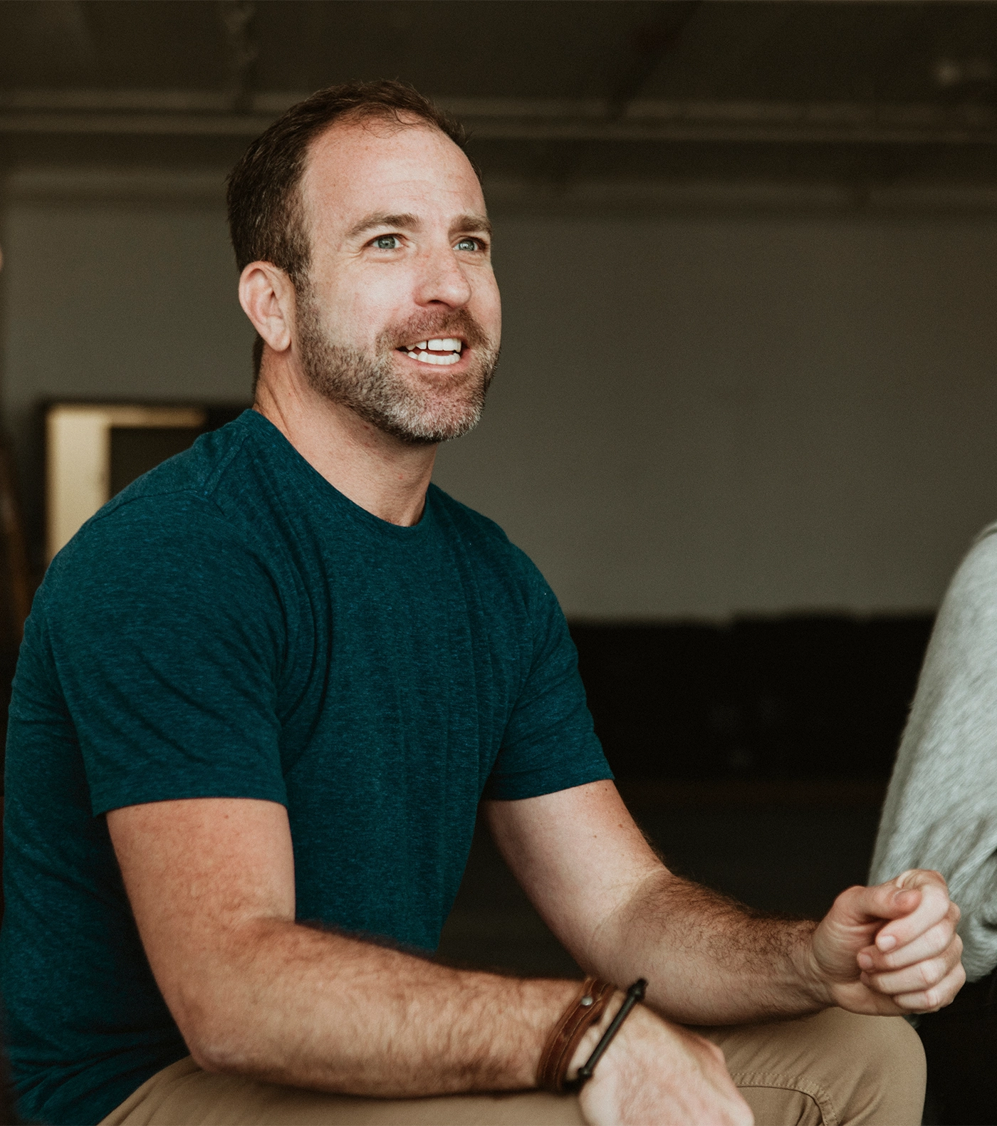 happy patient in a rehab session