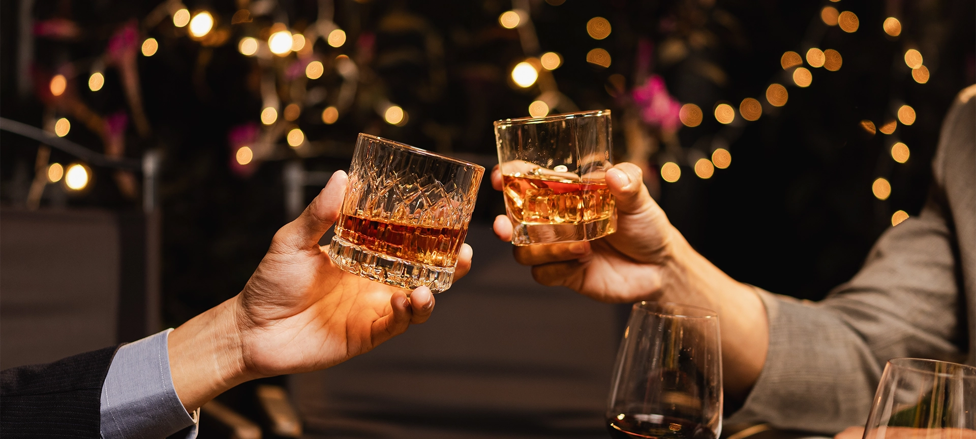 Happy two man clinking glasses of whiskey in celebration, Holiday, Festival celebration.