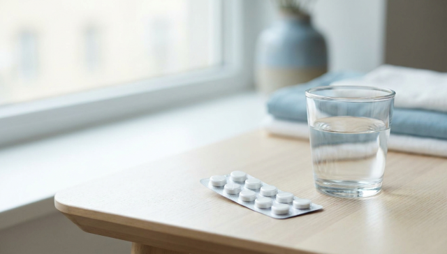 Prescription tablets and a glass of water representing Suboxone treatment